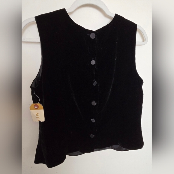 Merona black silk blend velvet sleeveless button back top deadstock | Medium - Picture 2 of 7